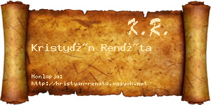 Kristyán Renáta névjegykártya